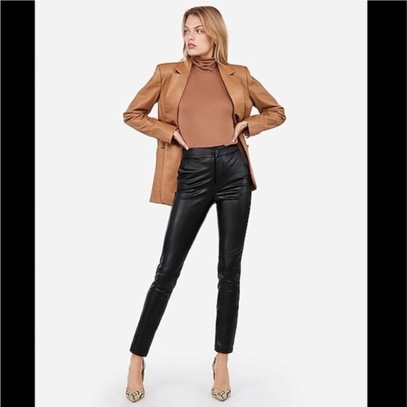 NWT Express L Buttery Vegan Oversized Brown/Tan Negin Mirsalehi Blazer - Picture 7 of 7